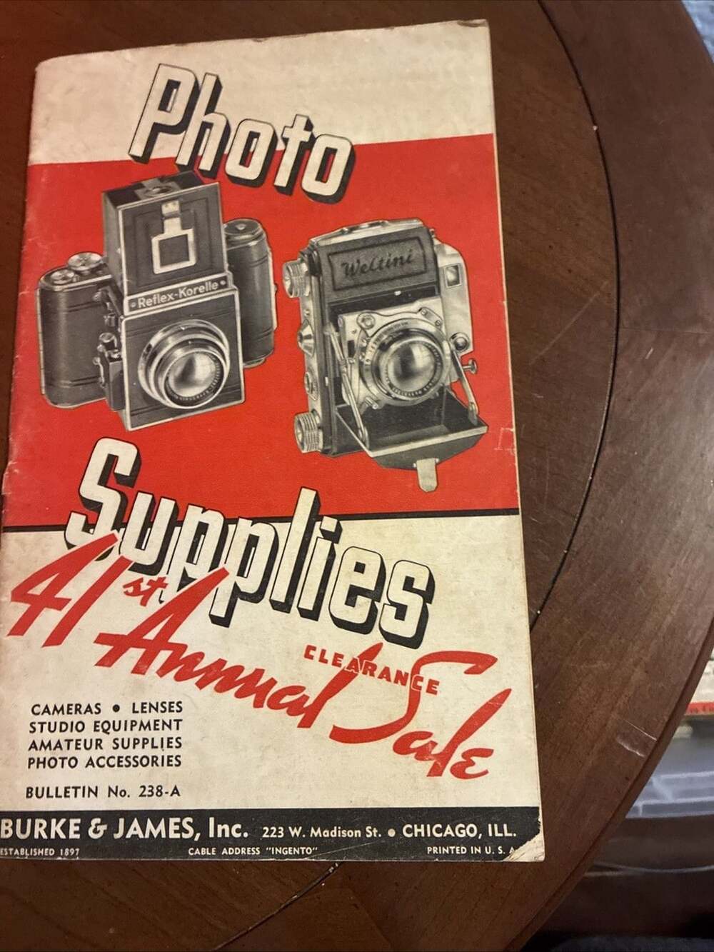 Vtg 1938 Burke & James Photo Supplies Sale Catalog Cameras